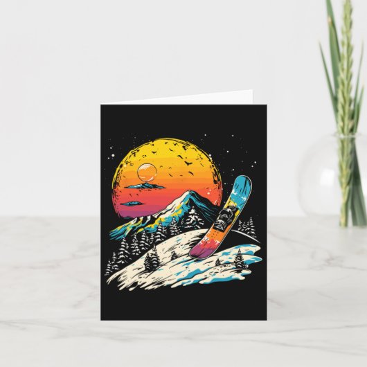 Carte Snowboard Portrait Sports d'hiver (Devant)