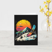 Carte Snowboard Portrait Sports d'hiver (Fleur jaune)