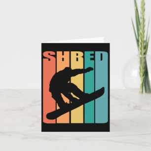 Carte Snowboard Retro les années 70 Photo Silhouette Fun