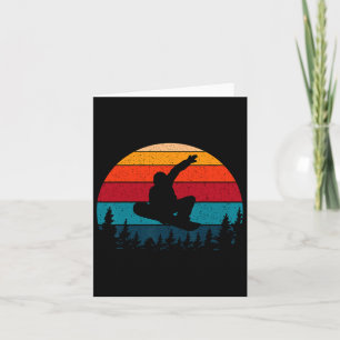 Carte Snowboard Retro Vintage Sunset Skier