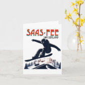 Carte Snowboard Saas-fee Suisse (Fleur jaune)