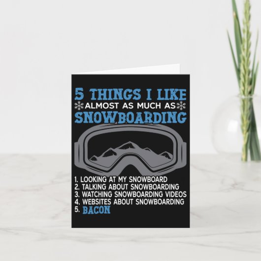 Carte Snowboard Snowboard Bacon 5 choses que j'aime Almo (Devant)