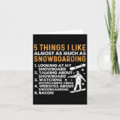 Carte Snowboard Snowboard Bacon 5 choses que j'aime Almo (Devant)