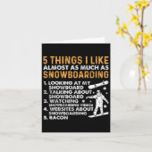 Carte Snowboard Snowboard Bacon 5 choses que j'aime Almo (Fleur jaune)