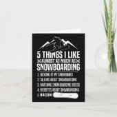 Carte Snowboard Snowboard Bacon 5 choses que j'aime Almo (Devant)