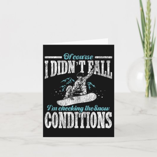 Carte Snowboard Snowboard Je ne suis pas tombé Je vérifi (Devant)
