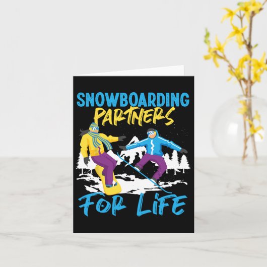 Carte Snowboard Snowboard Mariage Femme Mari Mari Snowb (Fleur jaune)