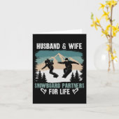 Carte Snowboard Snowboard Mariage Vintage mari femme (Fleur jaune)