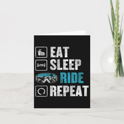 Carte Snowboard Snowboard Ride Eat Sleep Ride Répétition (Devant)