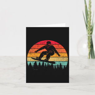 Carte Snowboard Vintage Sunset Sports d'hiver Alpin S