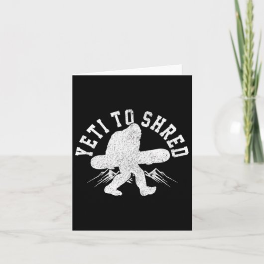 Carte Snowboard Yeti À Raser Bigfoot Snowboarder Funny (Devant)
