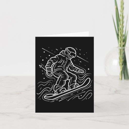 Carte Snowboarder Dessin Leçons de Snowboard (Devant)