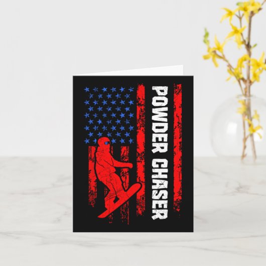 Carte Snowboarder en poudre Chaser Drôle Snowboard enfan (Fleur jaune)