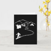 Carte Snowboarder Freeride Design Snowboard Apres Ski (Fleur jaune)