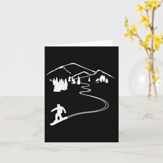 Carte Snowboarder Freeride Design Snowboard Apres Ski (Fleur jaune)