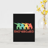 Carte Snowboarder Retro Pop Art Snowboard Graphique (Fleur jaune)