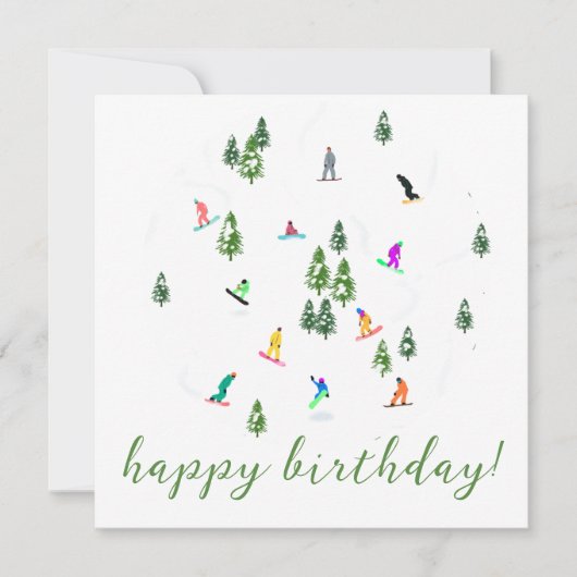 Carte Snowboarder Snowboard Illustration Anniversaire (Devant)
