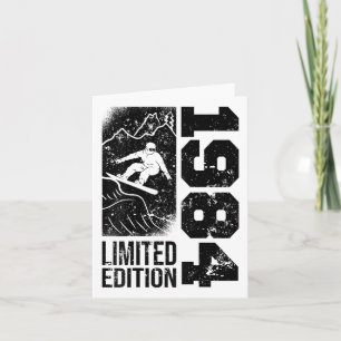 Carte Snowboarder Vintage 1984 Anniversaire Snowboard Sn