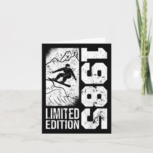 Carte Snowboarder Vintage 1985 Anniversaire Snowboard Sn (Devant)