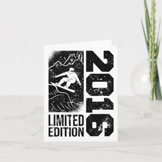 Carte Snowboarder Vintage 2016 Anniversaire Snowboard Sn (Devant)