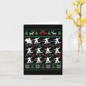 Carte Snowboarders Pulling Père Noël Snowboard Noël (Fleur jaune)