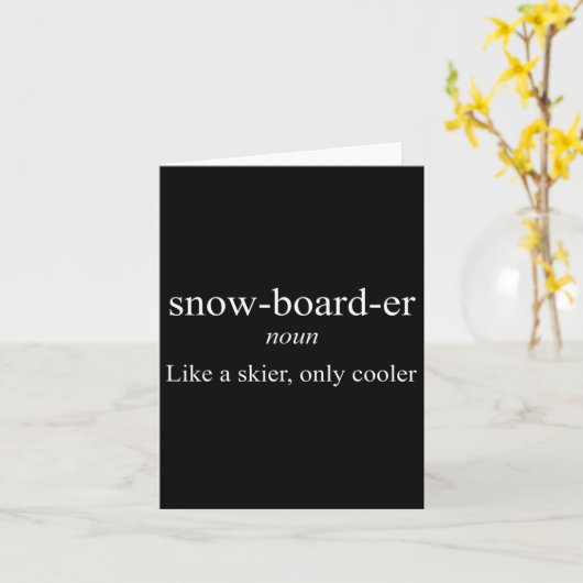 Carte Snowboardeur cool (Fleur jaune)