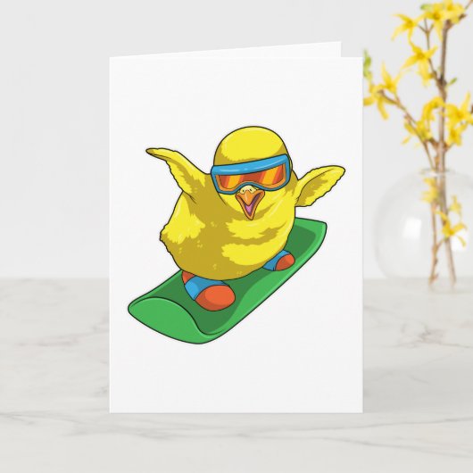 Carte Snowboardeuse Snowboard (Fleur jaune)