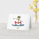 Carte Snowboarding Stickman (Fleur jaune)