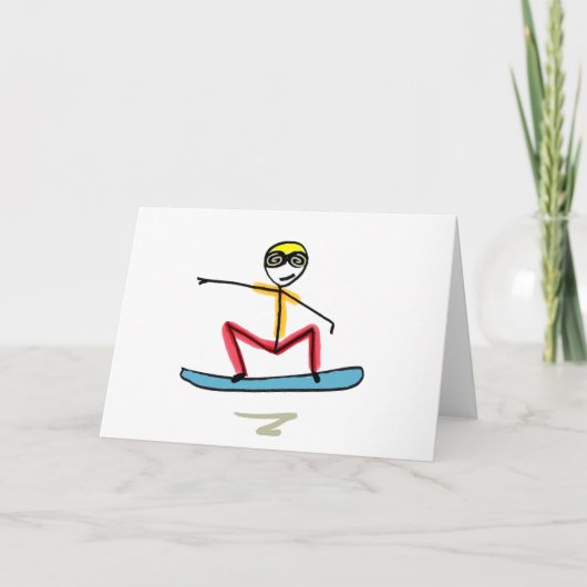 Carte Snowboarding Stickman (Devant)
