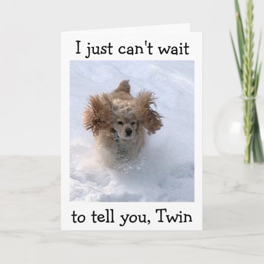 CARTE **SNOWBOUND COMEDIC DOG** POUR L'ANNIVERSAIRE DE T (Devant)