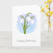 Carte Snowdrops Spring Flowers - Joyeux anniversaire (Fleur jaune)