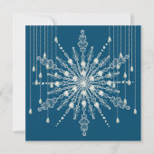 Carte Snowflake losange élégant hiver bleu gris (Devant)