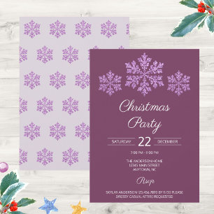 Carte Snowflake Plum Bling Élégant Festif Noël