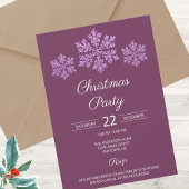 Carte Snowflake Plum Bling Élégant Festif Noël