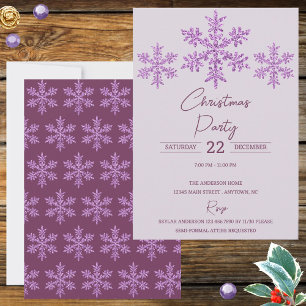 Carte Snowflake Violet Glam Élégant Noël festif
