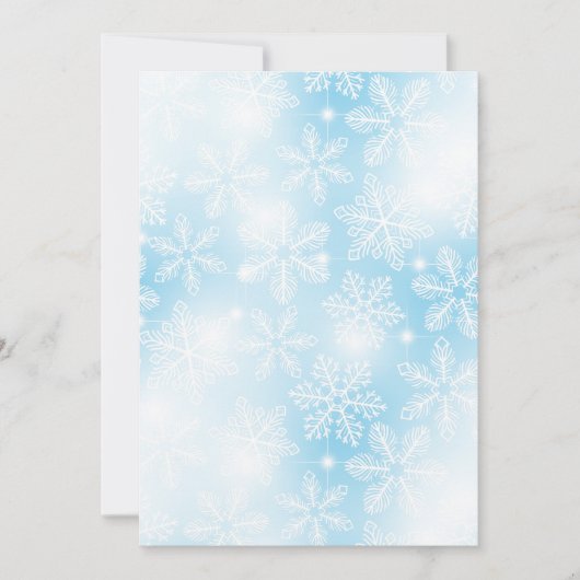 Carte Snowflakes and lights on blue (Devant)