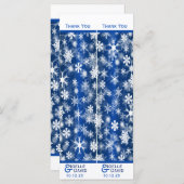 Carte Snowflakes bleu et blanc Signets (2) Favoriser (Devant / Derrière)