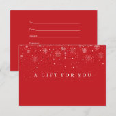 Carte Snowflakes Business Holiday Certificat cadeau (Devant / Derrière)