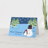 Carte Snowflakes de Noël avec nom de famille et photo (Devant)