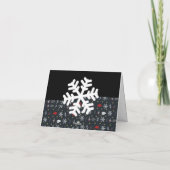 Carte Snowflakes et Feuilles de Noël avec dos noir (Dos)