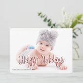 Carte Snowflakes Gold Happy Holidays Photo (Debout devant)