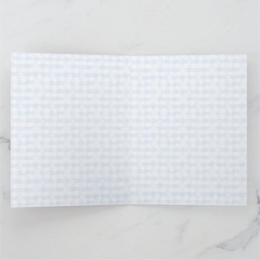 Carte Snowflakes pattern on plaid blue background  (Intérieur)