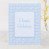 Carte Snowflakes pattern on plaid blue background  (Fleur jaune)