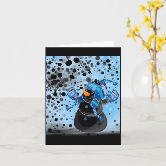 Carte Snowman  (Fleur jaune)