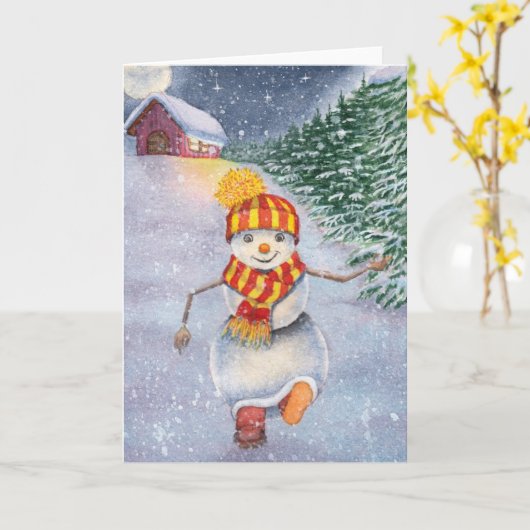 Carte Snowman (Fleur jaune)
