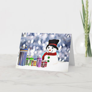 Carte Snowman avec ses cadeaux