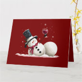 Carte Snowman Avec Vin Noël Cadeau Noël Noël Noël (Fleur jaune)