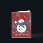 Carte - Snowman Baseball<br><div class="desc">Customisez cette carte avec votre texte personnalisé.</div>