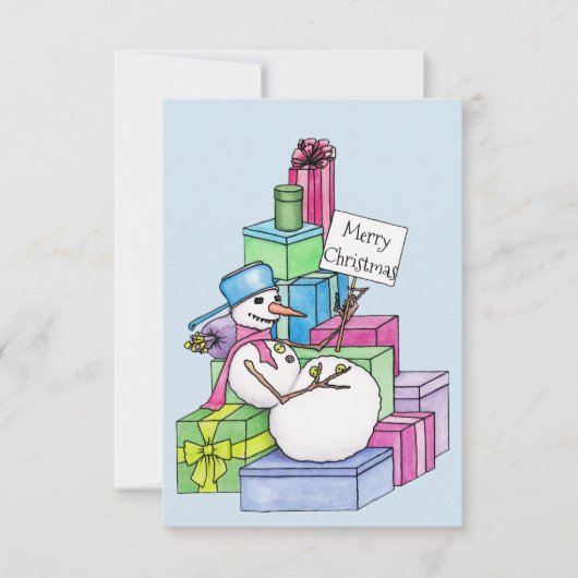 Carte Snowman chahut sur les cadeaux (Devant)