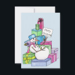 Carte Snowman chahut sur les cadeaux<br><div class="desc">Snowman chahut sur les cadeaux</div>